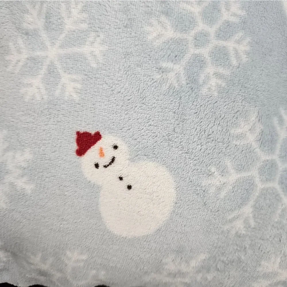 Cuddl Duds Cozy Snowman And Snowflake Throw Pillow